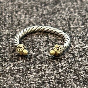 AUTHENTIC David Yurman Diamond .925 14K Gold Renaissance Ring